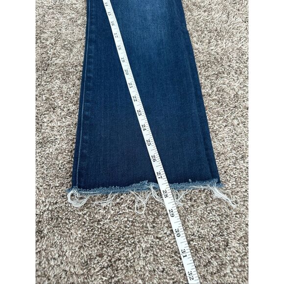 Mother Denim The Hustler Ankle Fray Blue Jean Dark Wash High Rise Home Movies 28 - Picture 6 of 16